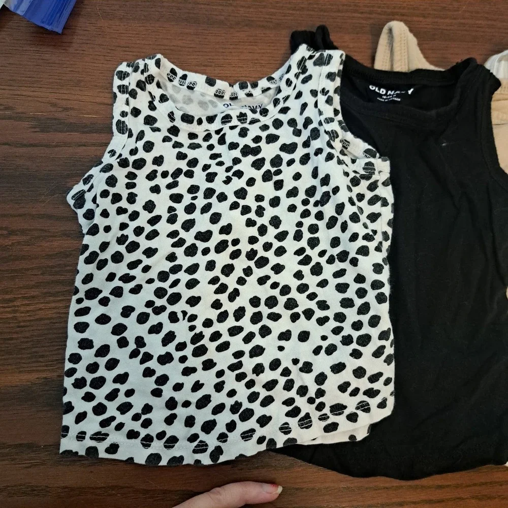 Old Navy and LPK Toddler Girl Tank Top Bundle 18-24M Ruffle Ribbed Dalmatian 5pc